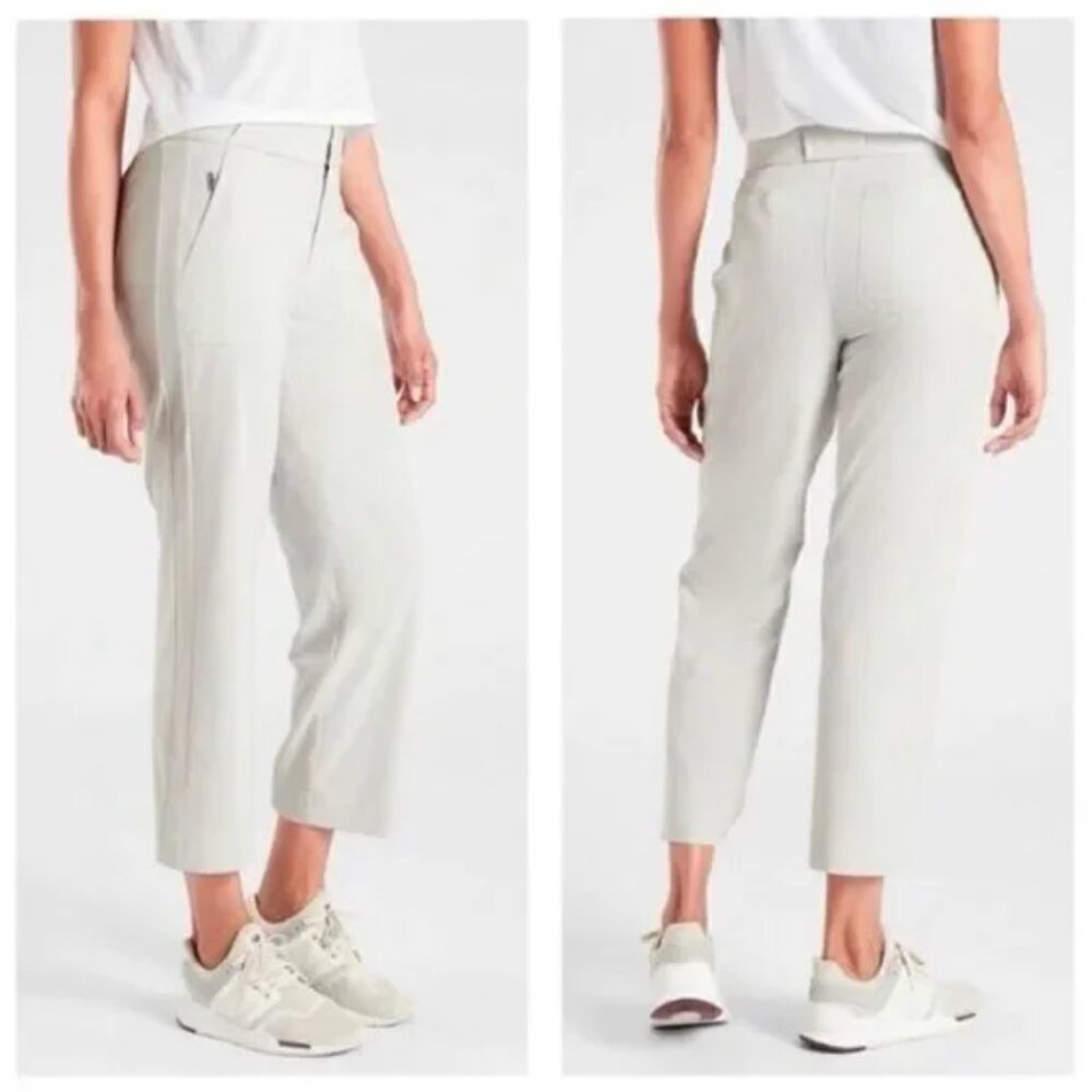 Athleta Tribeca Utility Crop Pants Beige Women's 16T